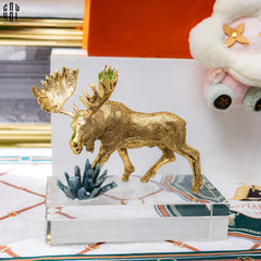 Maison Couture - Tượng Tuần Lộc Golden Moose Cerf Du Nord Glacier-CẬU HAI HOME DECOR