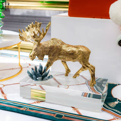 Maison Couture - Tượng Tuần Lộc Golden Moose Cerf Du Nord Glacier-CẬU HAI HOME DECOR