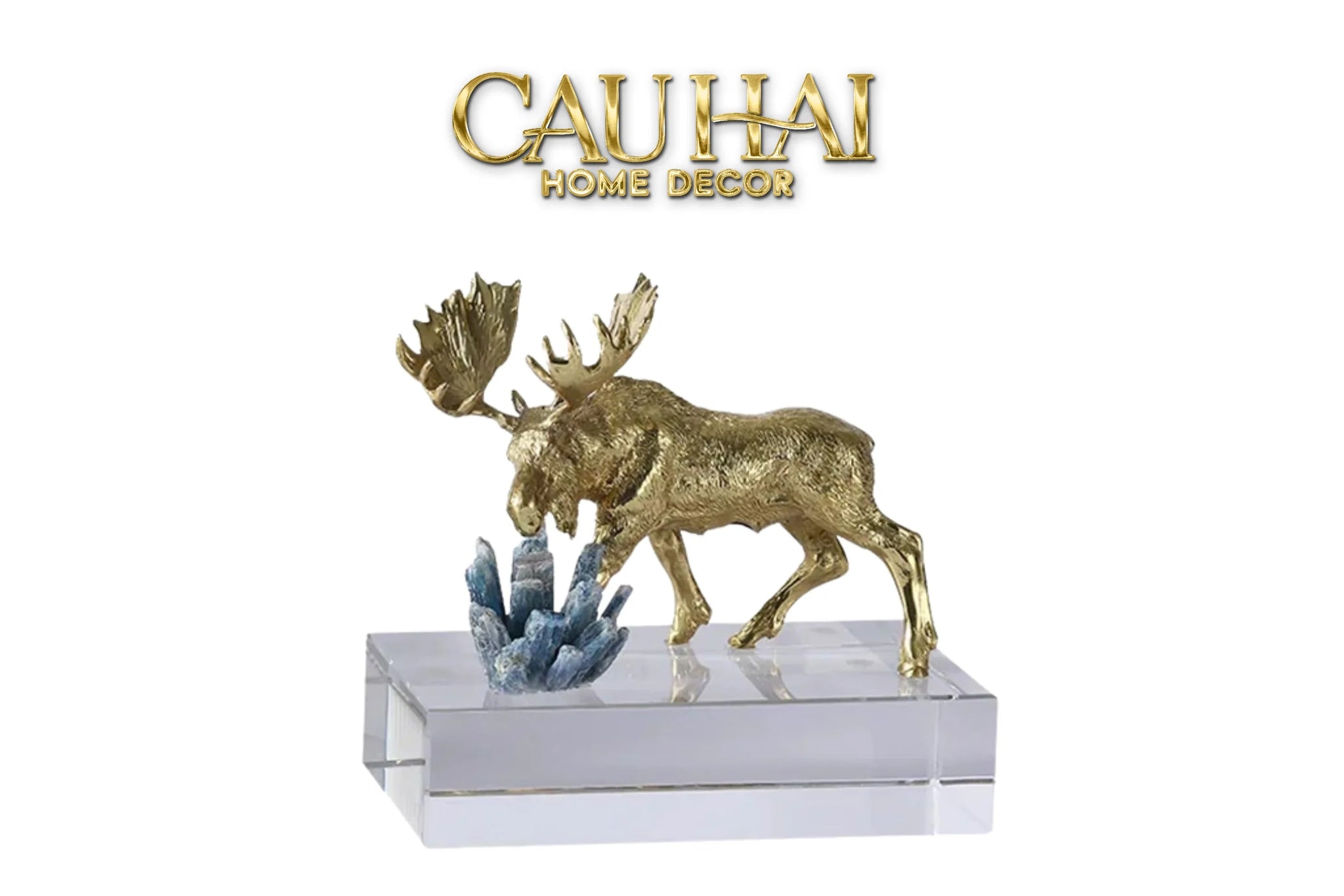 Maison Couture - Tượng Tuần Lộc Golden Moose Cerf Du Nord Glacier-CẬU HAI HOME DECOR
