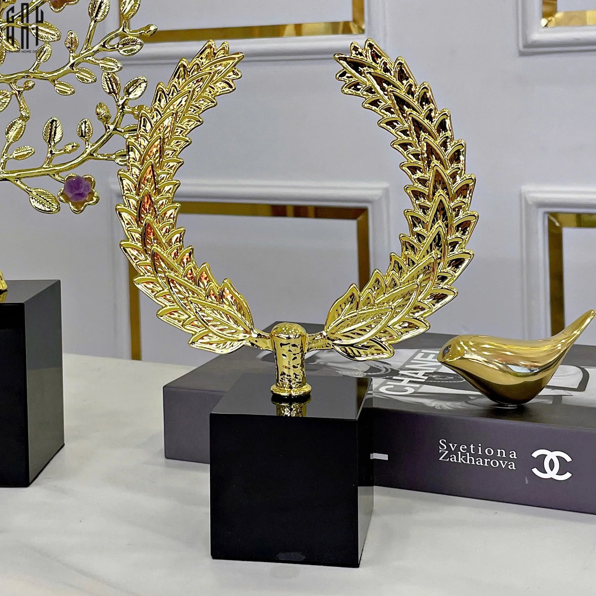 Maison Couture - Tượng Vòng Nguyệt Quế Bằng Đồng - The Glory Laurel Crown 18x24-CẬU HAI HOME DECOR