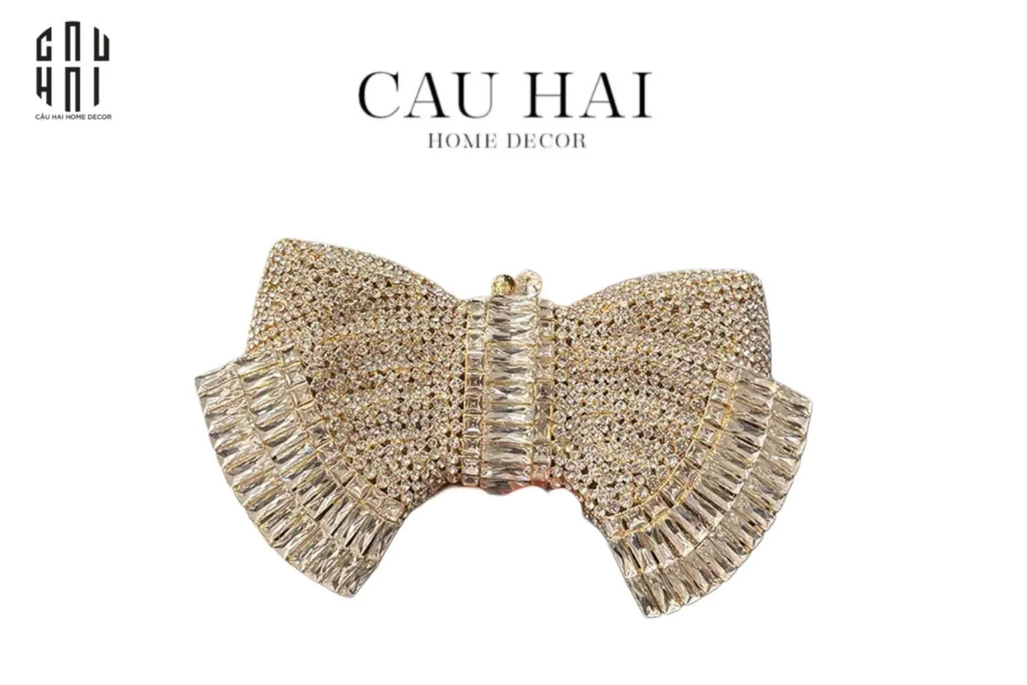 Maison Couture - Ví Kim Cương - Full Diamond Atélier Bow Lady Clutch-CẬU HAI HOME DECOR