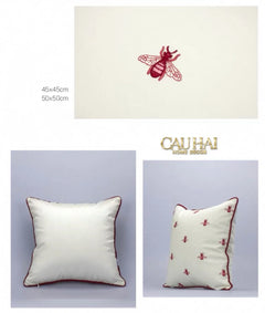 Maison Couture - Vỏ Gối Da Fuchsia Sparkle Bee L’Abeille 45-CẬU HAI HOME DECOR