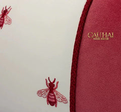 Maison Couture - Vỏ Gối Da Fuchsia Sparkle Bee L’Abeille 45-CẬU HAI HOME DECOR