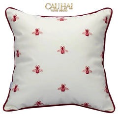 Maison Couture - Vỏ Gối Da Fuchsia Sparkle Bee L’Abeille 45-CẬU HAI HOME DECOR