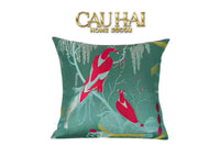 Maison Couture - Vỏ Gối Lụa Thêu Le Cardinal Solaire Turquoise Atélier Cushion 45-CẬU HAI HOME DECOR