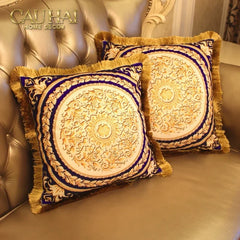 Maison Couture - Vỏ Gối Nhung Chenille Medusa V Class- Crete de Fleur - Noir Gold 45-CẬU HAI HOME DECOR
