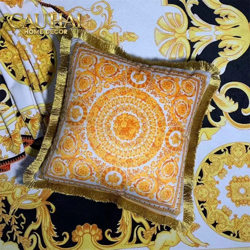 Maison Couture - Vỏ Gối Nhung Chenille Medusa V Class - Crete de Fleur - Vermilion Royale 45-CẬU HAI HOME DECOR