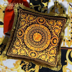 Maison Couture - Vỏ Gối Nhung Chenille Medusa V Class - Crete de Fleur - Vermilion Royale 45-CẬU HAI HOME DECOR
