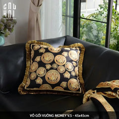 Maison Couture - Vỏ Gối Nhung Chenille V Class Medusa Medallion Coin Amplified 45.-CẬU HAI HOME DECOR