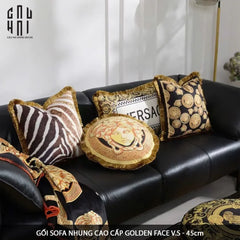 Maison Couture - Vỏ Gối Nhung Chenille V Class Medusa Medallion Coin Amplified 45.-CẬU HAI HOME DECOR