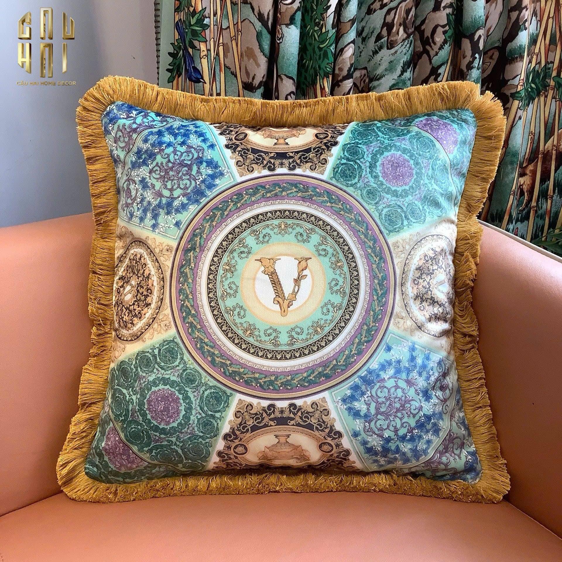 Maison Couture - Vỏ Gối Nhung Chenille V Class Medusa - Virtus Multicolore 45-CẬU HAI HOME DECOR