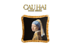 Maison Couture - Vỏ Gối Nhung La Jeune Fille À La Perle By Vermeer 45-CẬU HAI HOME DECOR