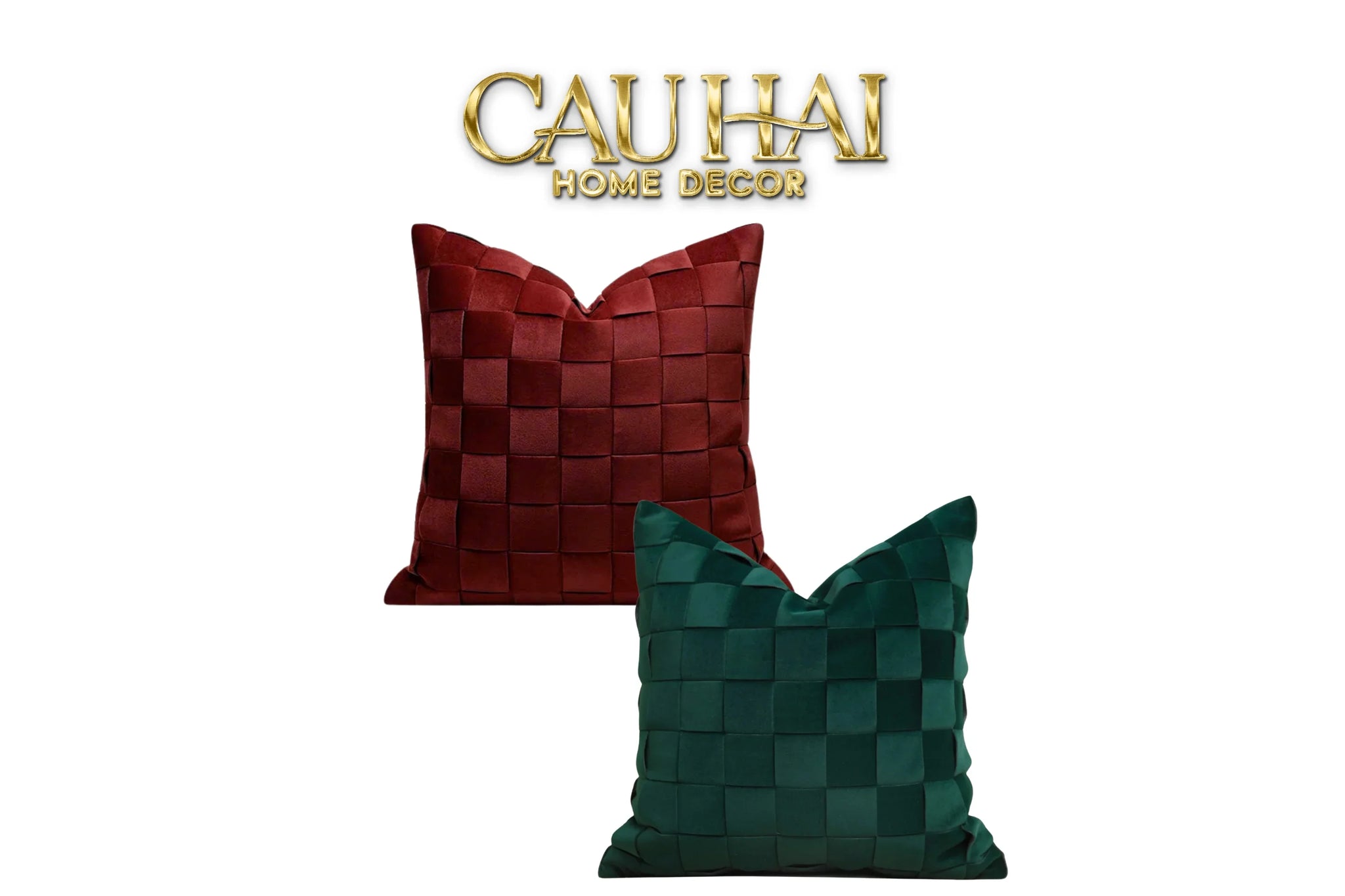 Maison Couture - Vỏ Gối Nhung Woven Mistletoe Holiday Velour 45-CẬU HAI HOME DECOR