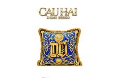 Maison Couture - Vỏ Gối V Class I ♡ Baroque Acanthus Medusa Monogram Cushion 45 Royal Blue-VỎ GỐI SOFA-CẬU HAI HOME DECOR