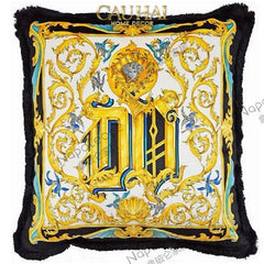Maison Couture - Vỏ Gối V Class I ♡ Baroque Acanthus Medusa Monogram Cushion 45 Royal Blue-VỎ GỐI SOFA-CẬU HAI HOME DECOR