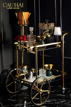 Maison Couture - Xe Đẩy Quầy Bar / Bar Cart Hemingway Trolley - Black Mirror 54x87x85-CẬU HAI HOME DECOR