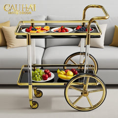 Maison Couture - Xe Đẩy Quầy Bar / Bar Cart Hemingway Trolley - Black Mirror 54x87x85-CẬU HAI HOME DECOR