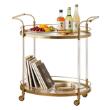 Xe Đẩy Quầy Bar Cart Golden Lucid Acrylic Lumière Stemware - Cậu Hai Home Decor