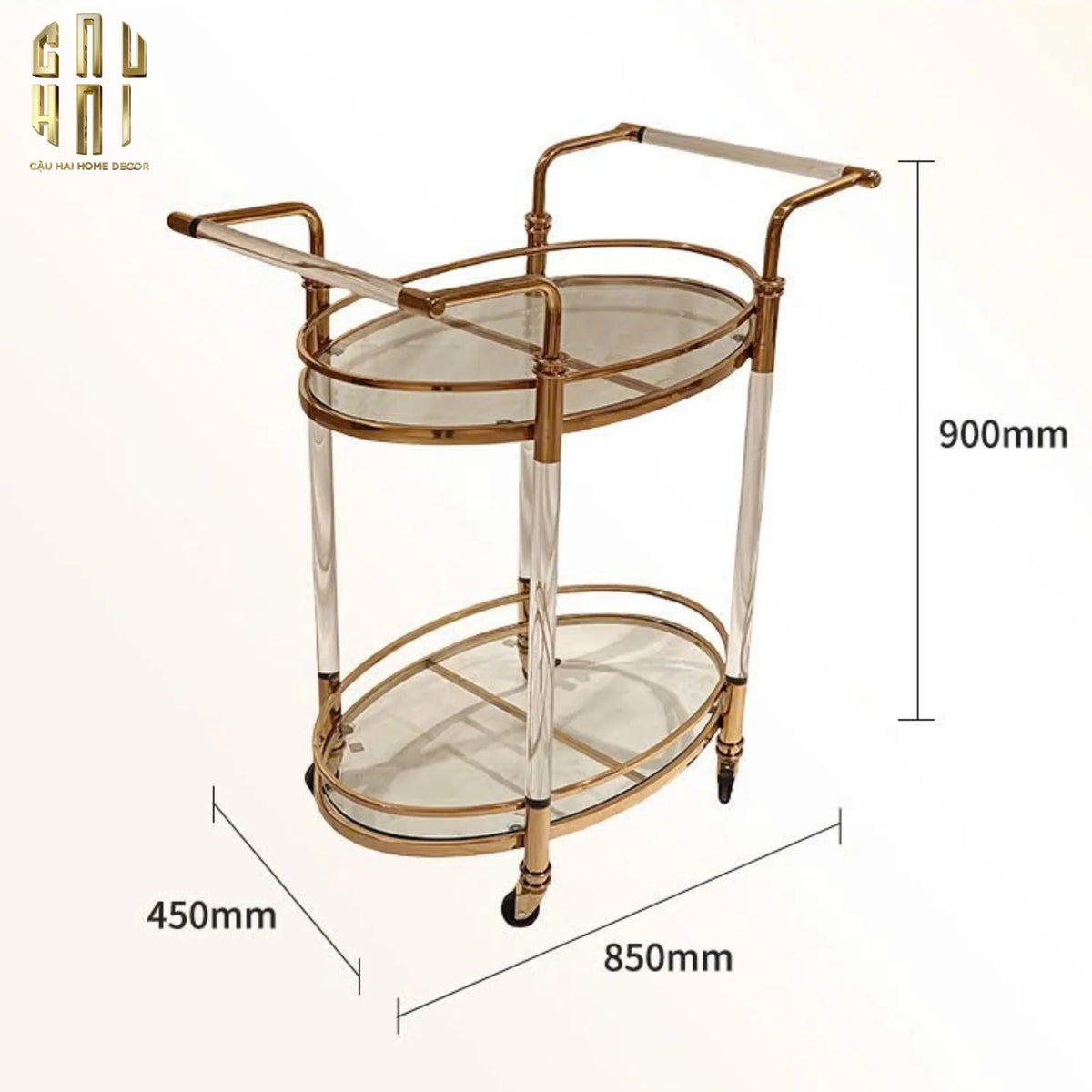 Maison Couture - Xe Đẩy Quầy Bar Cart Golden Lucid Acrylic Lumière Stemware-XE ĐẨY BAR-Đối tác tại Trung Quốc theo từng đơn đặt hàng-CẬU HAI HOME DECOR