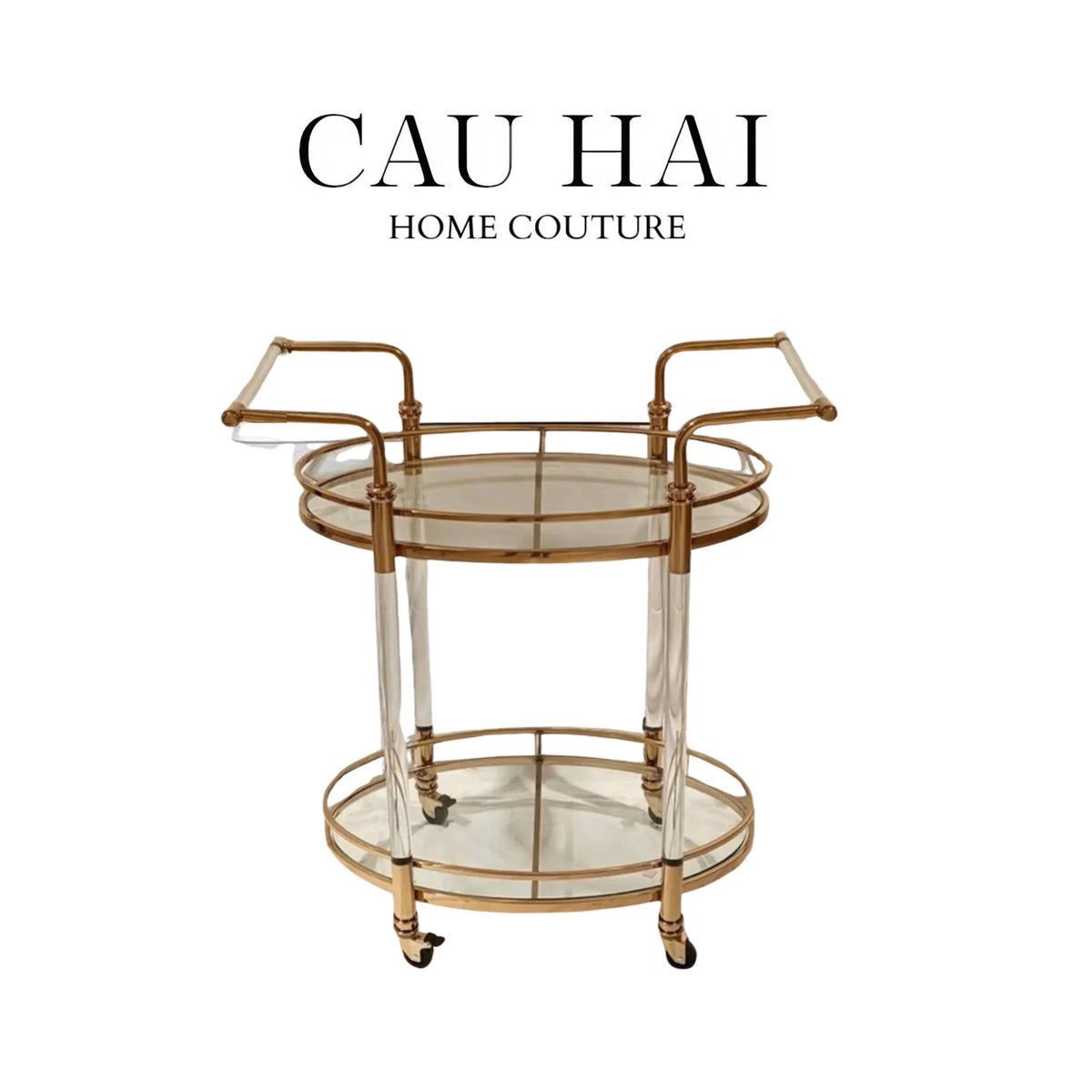 Maison Couture - Xe Đẩy Quầy Bar Cart Golden Lucid Acrylic Lumière Stemware-XE ĐẨY BAR-Đối tác tại Trung Quốc theo từng đơn đặt hàng-CẬU HAI HOME DECOR