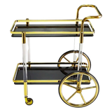 Xe Đẩy Quầy Bar Cart Hemingway Trolley Black Mirror 54x87x85 - Cậu Hai Home Decor