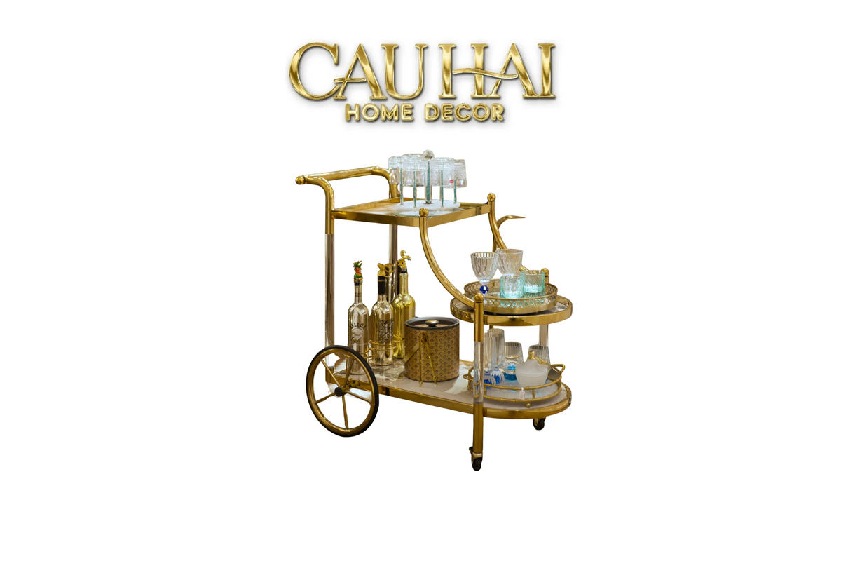 Maison Couture - Xe Đẩy Quầy Bar Grand Marble Aurelia Bar Cart Trolley 40x90x90-XE ĐẨY BAR-CẬU HAI HOME DECOR-CẬU HAI HOME DECOR