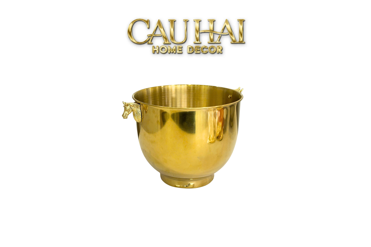 Maison Couture - Xo Da Uop Vang Stainless Steel Cheval Royal D'Or Ice Bucket-XÔ ĐÁ-CẬU HAI HOME DECOR