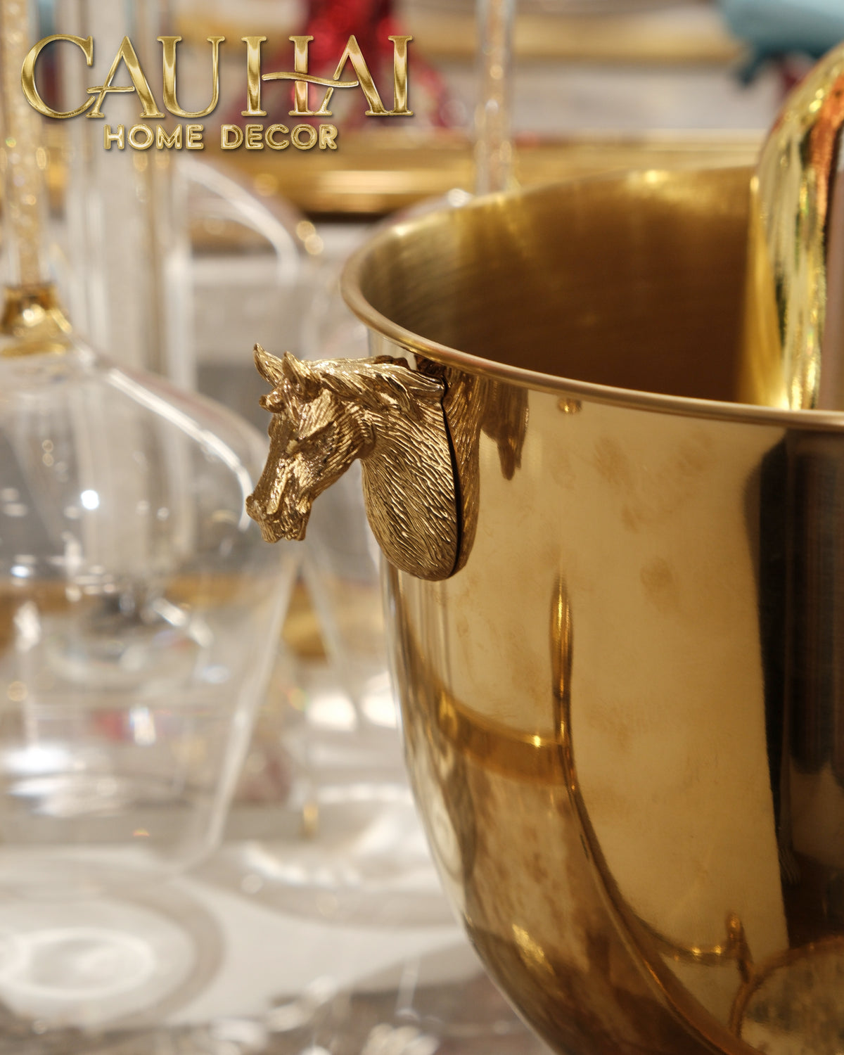 Maison Couture - Xo Da Uop Vang Stainless Steel Cheval Royal D'Or Ice Bucket-XÔ ĐÁ-CẬU HAI HOME DECOR