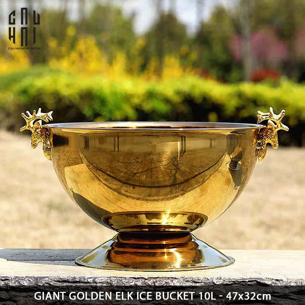 Maison Couture - Xô Đá Ướp Lạnh Grande Golden Elk Ice Bucket 10L 39x47x32-XÔ ĐÁ-Đối tác tại Trung Quốc theo từng đơn đặt hàng-CẬU HAI HOME DECOR
