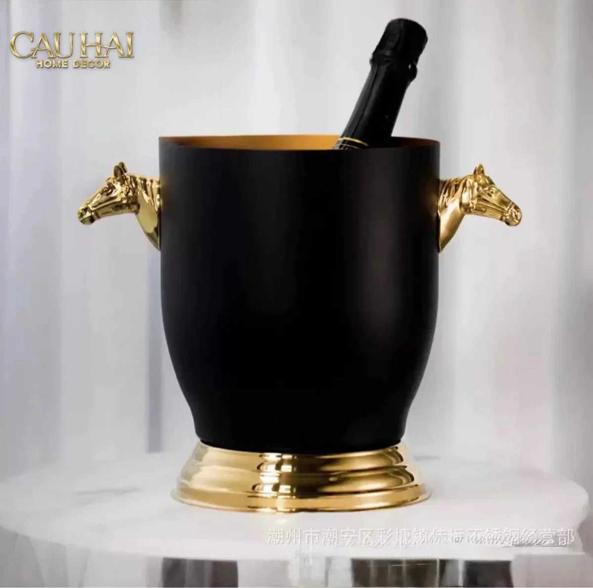 Maison Couture - Xô Đá Ướp Vang Stainless Steel Cheval Équestre Ice Bucket - Metalic Gold 6L 18x24-XÔ ĐÁ-CẬU HAI HOME DECOR
