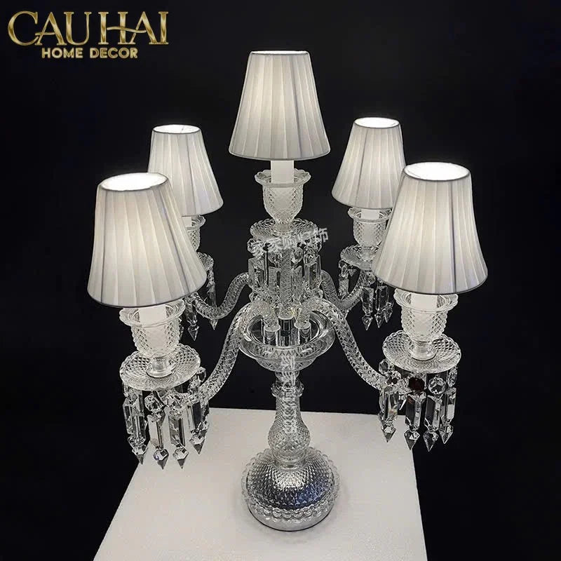 Maison Cristalleries Couture - Đèn Pha Lê 5 Đỉnh Candelabre Couronne Zénith Classique Lamp H72-ĐÈN BÀN-CẬU HAI HOME DECOR-CẬU HAI HOME DECOR