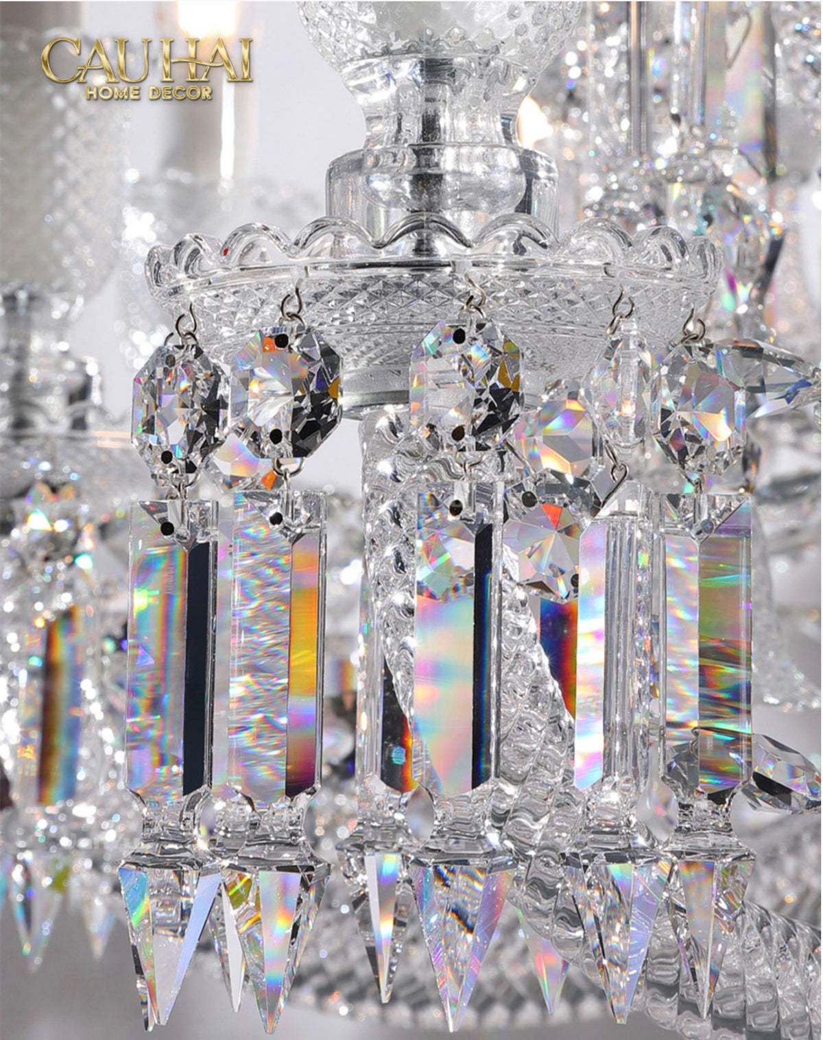 Maison Cristalleries Couture - Đèn Pha Lê 5 Đỉnh Candelabre Couronne Zénith Classique Lamp H72-ĐÈN BÀN-CẬU HAI HOME DECOR-CẬU HAI HOME DECOR
