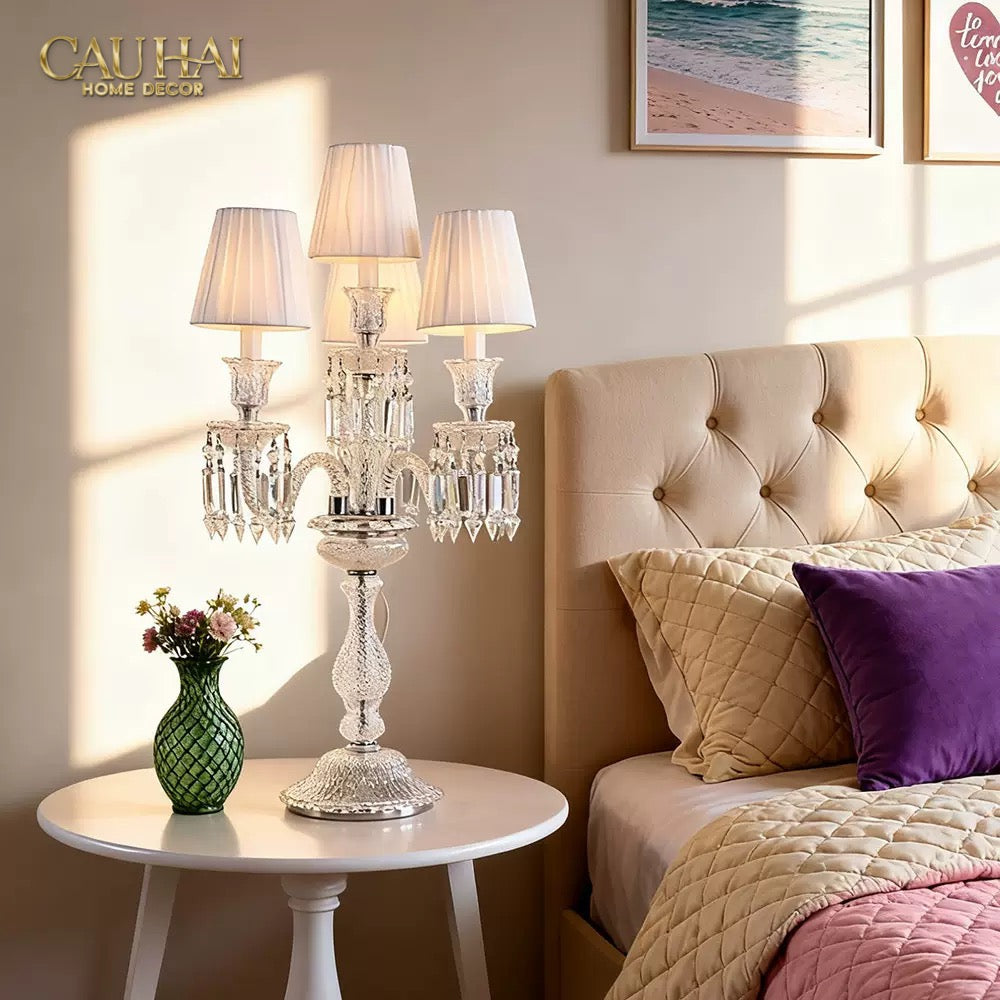 Maison Cristalleries Couture - Đèn Pha Lê 5 Đỉnh Candelabre Couronne Zénith Classique Lamp H72-ĐÈN BÀN-CẬU HAI HOME DECOR-CẬU HAI HOME DECOR