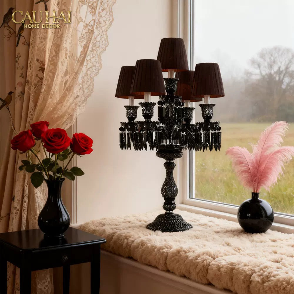 Maison Cristalleries Couture - Đèn Pha Lê 5 Đỉnh Candelabre Couronne Zénith Classique Lamp H72-ĐÈN BÀN-CẬU HAI HOME DECOR-CẬU HAI HOME DECOR