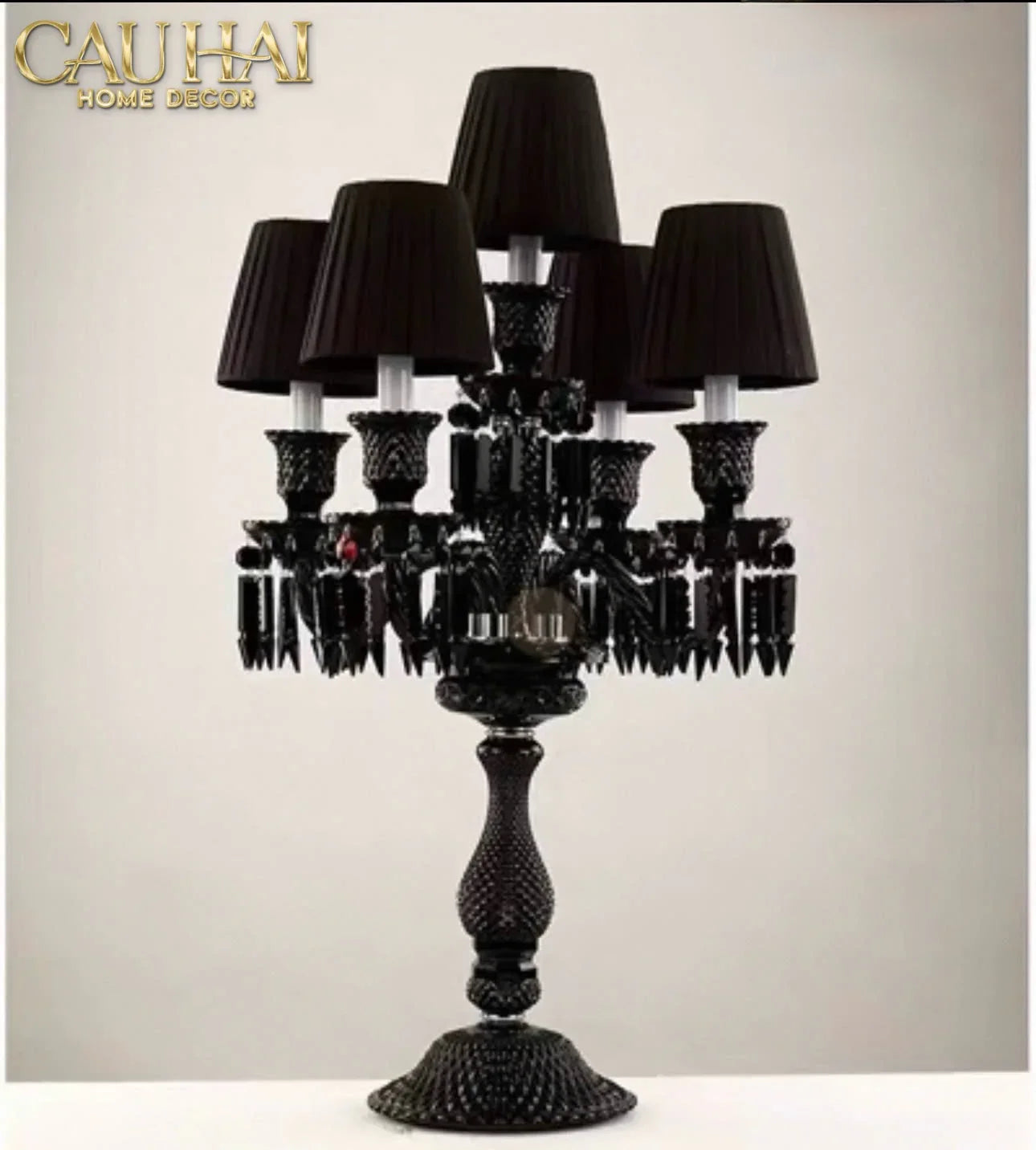 Maison Cristalleries Couture - Đèn Pha Lê 5 Đỉnh Candelabre Couronne Zénith En Classique Lamp H72-CẬU HAI HOME DECOR