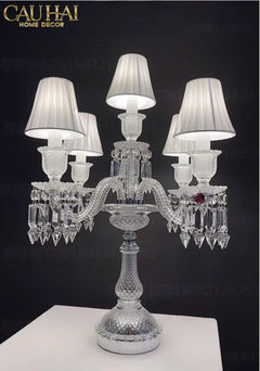 Maison Cristalleries Couture - Đèn Pha Lê 5 Đỉnh Candelabre Couronne Zénith En Classique Lamp H72-CẬU HAI HOME DECOR