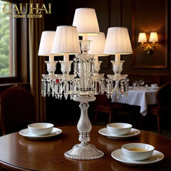 Maison Cristalleries Couture - Đèn Pha Lê 5 Đỉnh Candelabre Couronne Zénith En Classique Lamp H72-CẬU HAI HOME DECOR