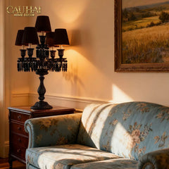 Maison Cristalleries Couture - Đèn Pha Lê 5 Đỉnh Candelabre Couronne Zénith En Classique Lamp H72-CẬU HAI HOME DECOR