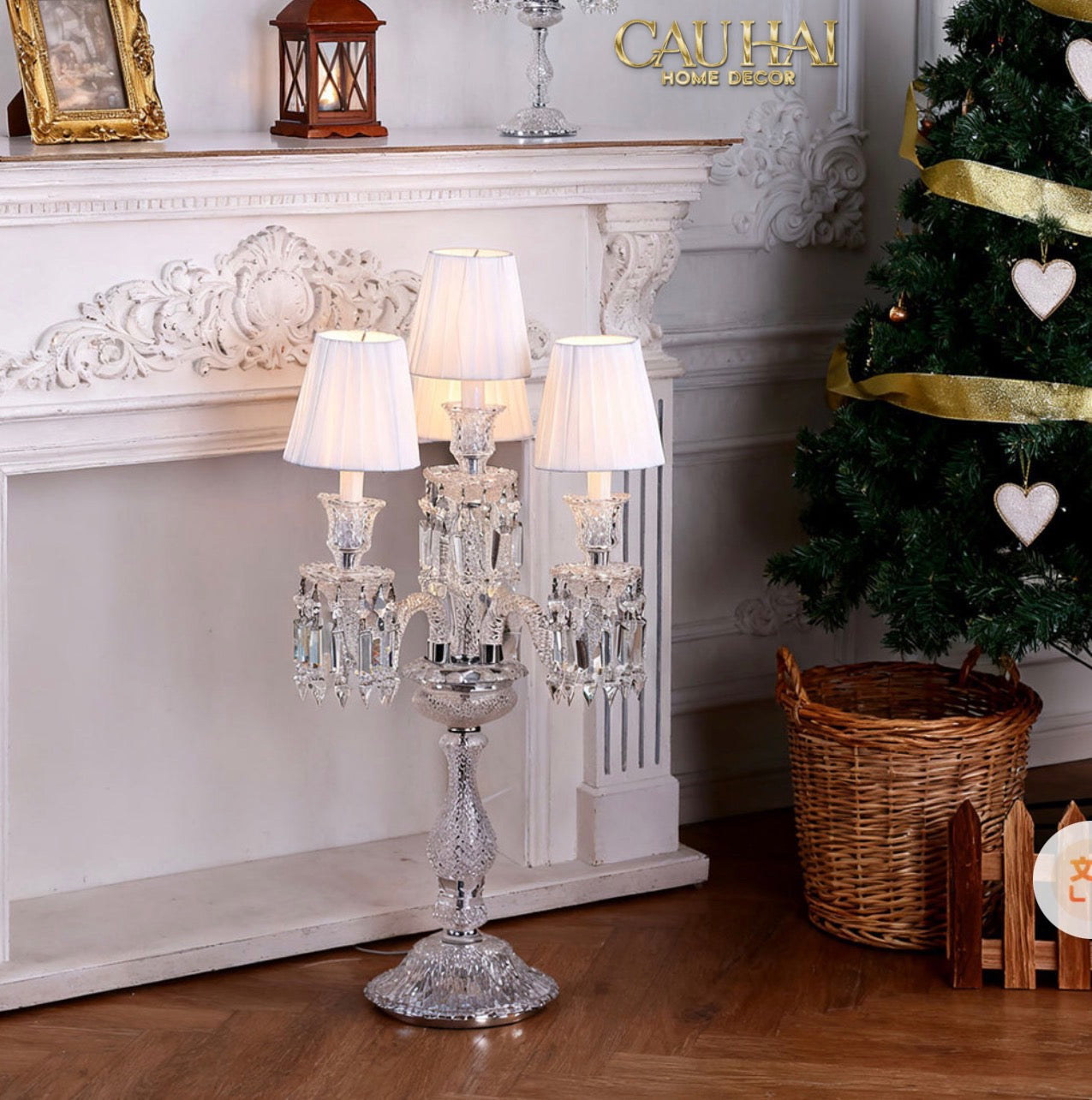 Maison Cristalleries Couture - Đèn Pha Lê 5 Đỉnh Candelabre Couronne Zénith En Classique Lamp H72-CẬU HAI HOME DECOR