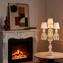 Maison Cristalleries Couture - Đèn Pha Lê 5 Đỉnh Candelabre Couronne Zénith En Classique Lamp H72-CẬU HAI HOME DECOR