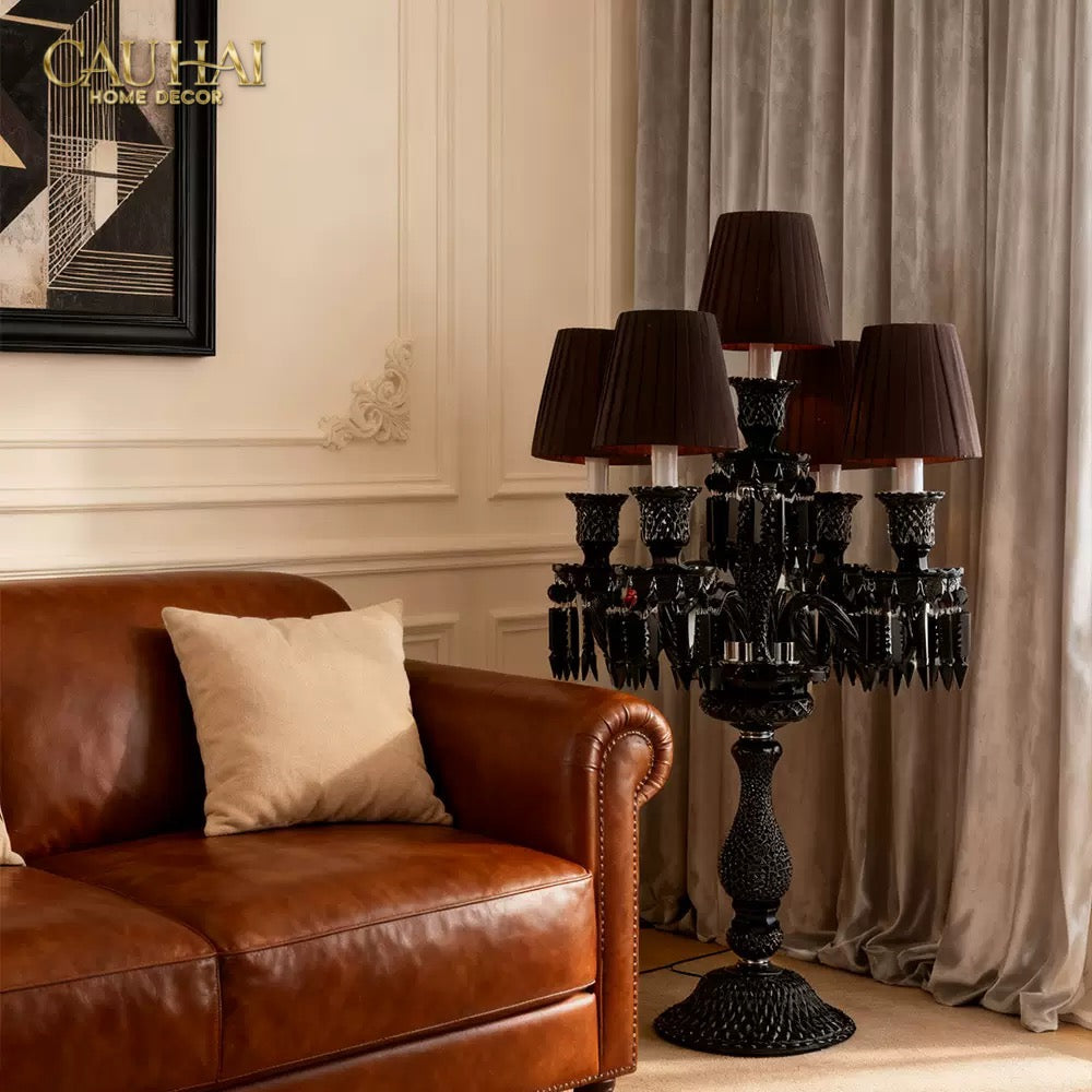 Maison Cristalleries Couture - Đèn Pha Lê 5 Đỉnh Candelabre Couronne Zénith En Classique Lamp H72-CẬU HAI HOME DECOR