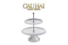 Maison Cristalleries Couture - Đĩa Pha Lê 2 Tầng Lumière Couronne Étagère 2 Niveaux 34x37-CẬU HAI HOME DECOR