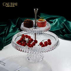 Maison Cristalleries Couture - Đĩa Pha Lê 2 Tầng Lumière Couronne Étagère 2 Niveaux 34x37-CẬU HAI HOME DECOR