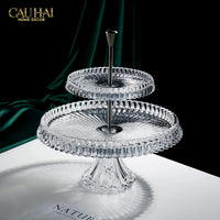 Maison Cristalleries Couture - Đĩa Pha Lê 2 Tầng Lumière Couronne Étagère 2 Niveaux 34x37-CẬU HAI HOME DECOR