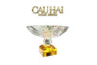 Maison Cristalleries Couture - Đĩa Trái Cây Pha Lê Amber Fruit Plates Centerpieces 9x28x15-CẬU HAI HOME DECOR