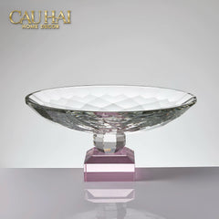 Maison Cristalleries Couture - Đĩa Trái Cây Pha Lê Eclat Candy Pink Centerpieces Fruit Plates 9x28x15-CẬU HAI HOME DECOR