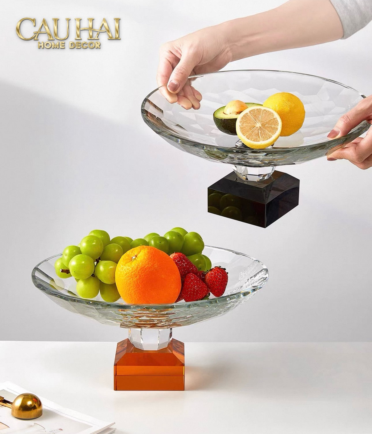 Maison Cristalleries Couture - Đĩa Trái Cây Pha Lê Eclat Candy Pink Centerpieces Fruit Plates 9x28x15-CẬU HAI HOME DECOR