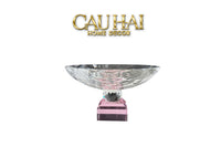 Maison Cristalleries Couture - Đĩa Trái Cây Pha Lê Eclat Candy Pink Centerpieces Fruit Plates 9x28x15-CẬU HAI HOME DECOR