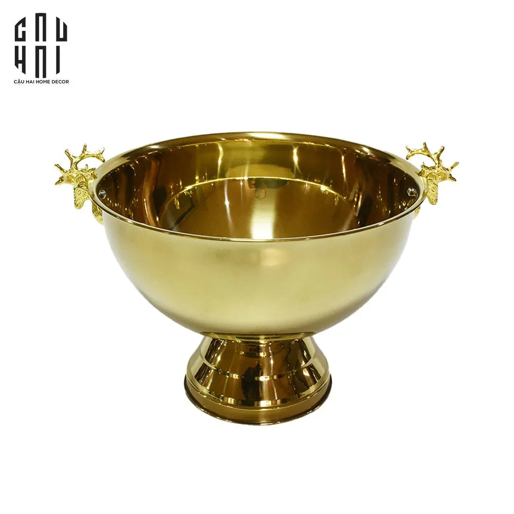 MAISON DE LUXE - GIANT GOLDEN ELK ICE BUCKET 10L SS25-CẬU HAI HOME DECOR