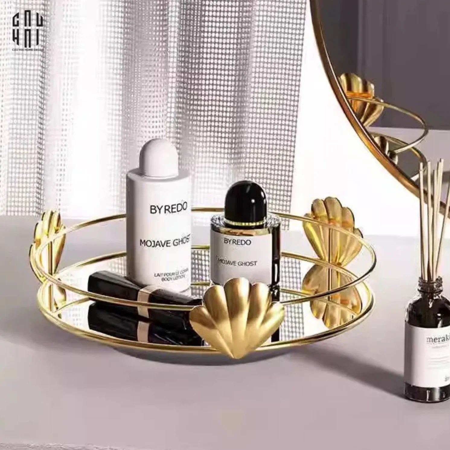 MAISON DE LUXE - KHAY TRÒN MẶT GƯƠNG PEARL REFLECTION 20 SS25-CẬU HAI HOME DECOR